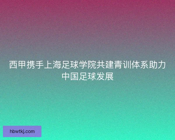 西甲携手上海足球学院共建青训体系助力中国足球发展