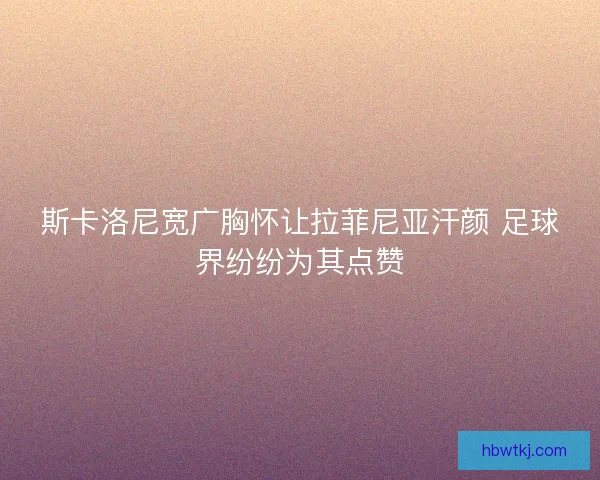 斯卡洛尼宽广胸怀让拉菲尼亚汗颜 足球界纷纷为其点赞